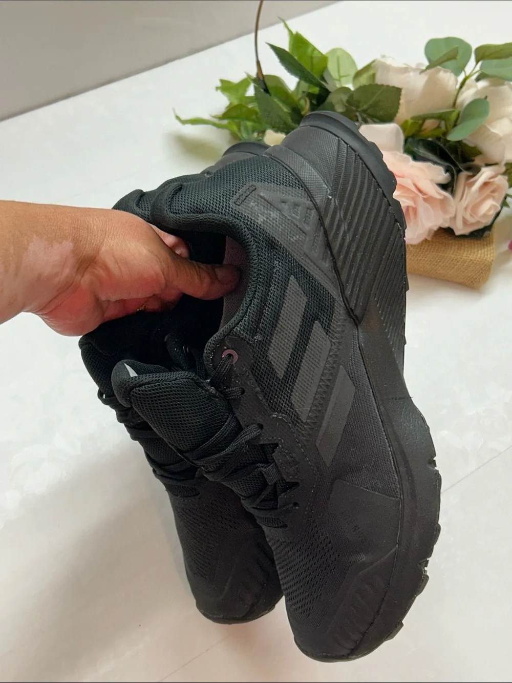 adidas Black Mesh Athletic Trainers